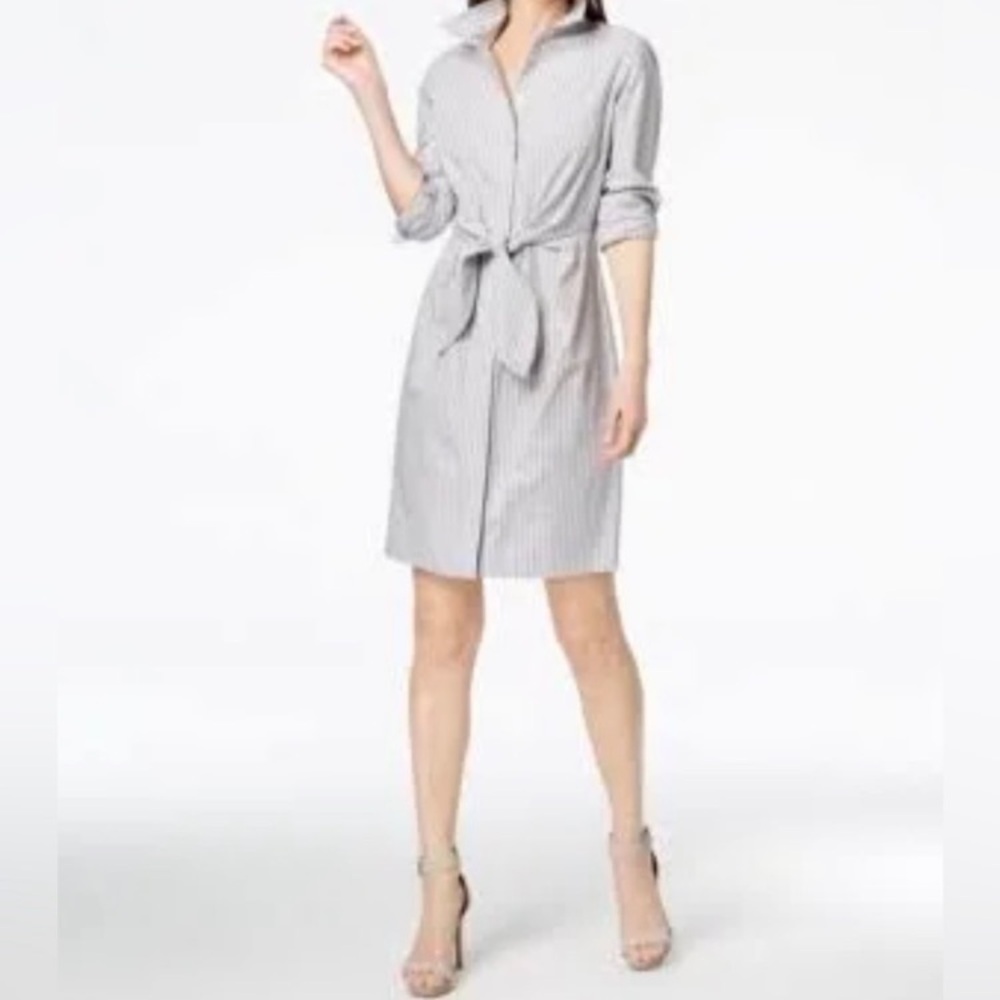 Calvin Klein Women’s Tie Front Button Down Shirt Dress